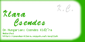 klara csendes business card